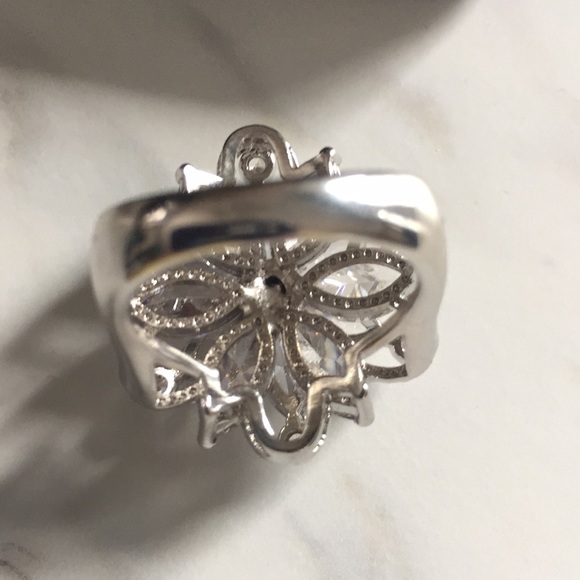 Stamped S925( SILVER  RING )Marquise sapphires 7 - Picture 6 of 6